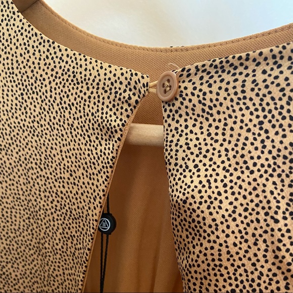 Missguided Nude Satin Dalmatian Print Dress - Picture 8 of 9